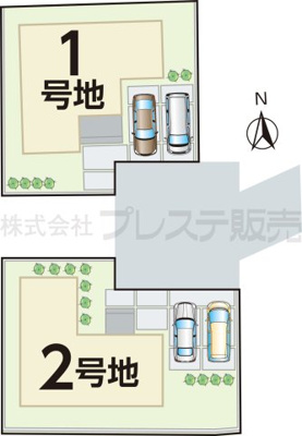 【区画図】 | 大和郡山市植槻町の新築一戸建 全２区画 | 全体区画図