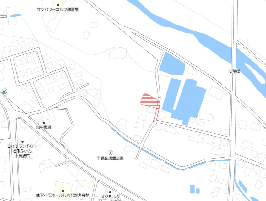 都城市下長飯町の売地の土地図