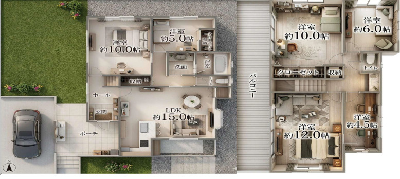 箕面市今宮４丁目　中古戸建の間取り