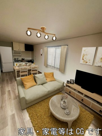 熊本市南区平成１丁目のアパートの居間・リビング