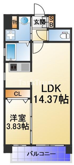 【間取り】 | ブリリアント扇町公園