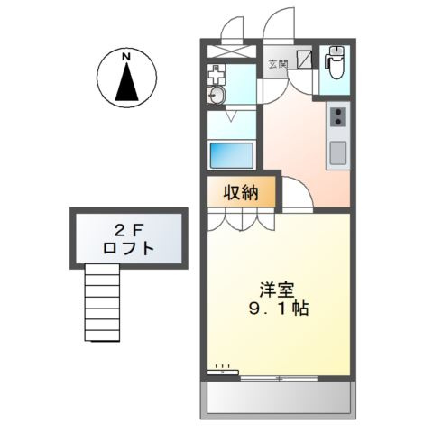神戸市西区二ツ屋２丁目のアパートの間取り