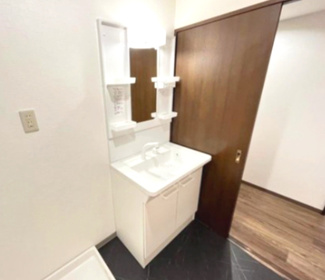【独立洗面台】 | シャルマンフジ堺北 | 収納スペースも充実した明るい独立洗面台。朝の準備もはかどります。