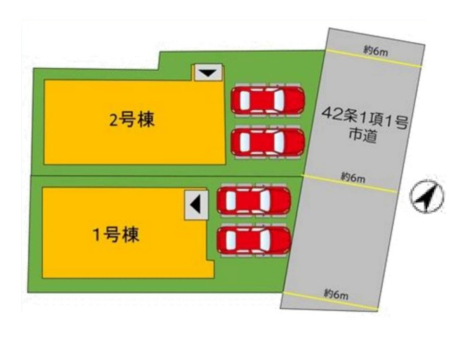 【区画図】 | 春日市白水ヶ丘2丁目2期　1号棟（全2棟）【仲介手数料無料・0円】 | 区画図です。1号棟