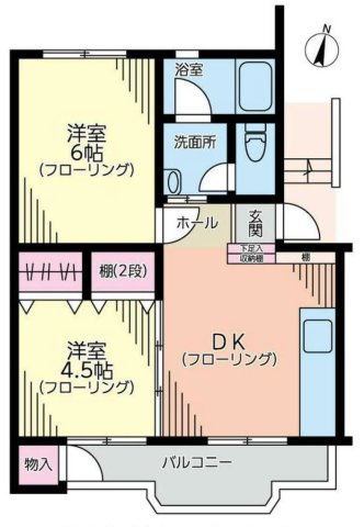 【間取り】 | 京王淵野辺マンション | 2DKは、ダイニングキッチンと二つの居室がある間取りです。夫婦やカップル、小さなお子さんのいるご家庭などにに向いています。食事スペースとくつろぎの場を分けられ、それぞれの個室も確保できるのが魅力です。
