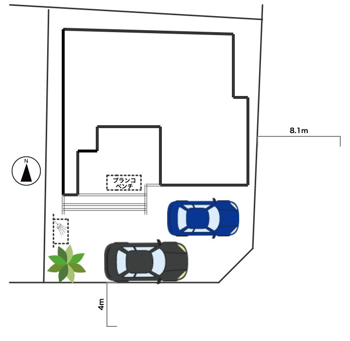 茅ヶ崎市浜須賀　中古戸建の区画図|東南角地×敷地40坪