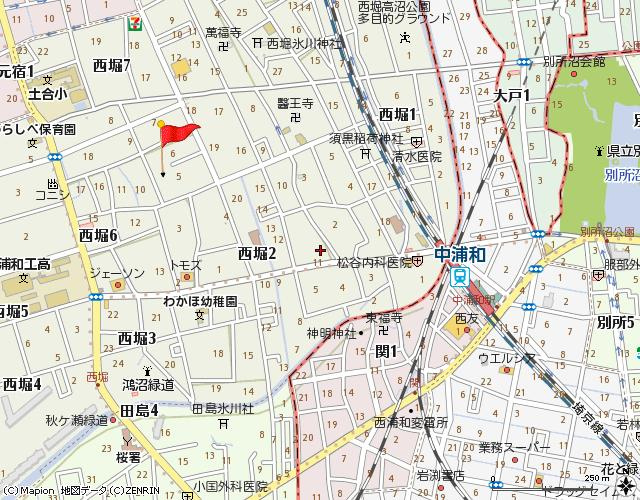 さいたま市桜区西堀６丁目の賃貸マンションの地図|地図