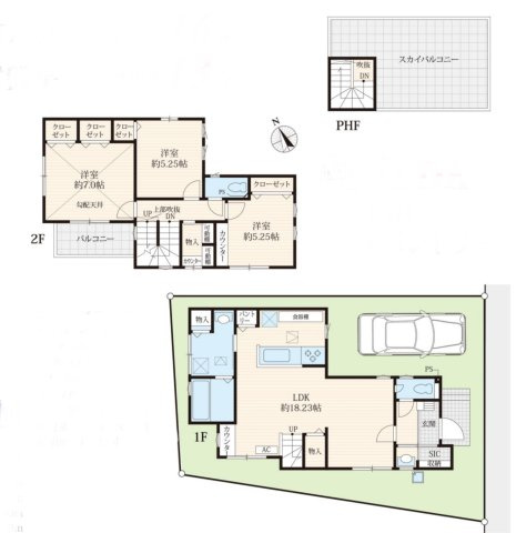 中古戸建　松戸市常盤平双葉町の間取り