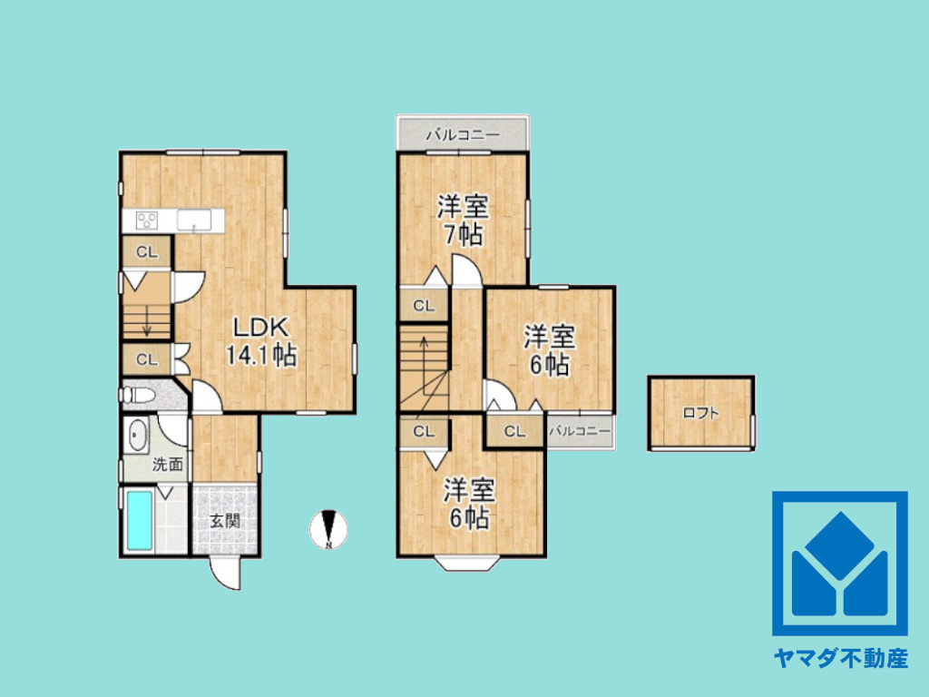 伏見区久我西出町の間取り|図面と現況が異なる場合は現況を優先いたします。