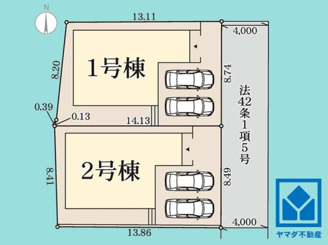 大津市錦織２丁目　2号棟の区画図