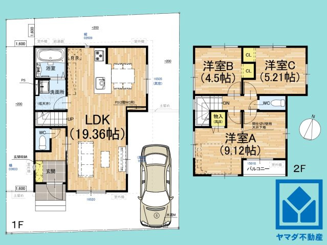 伏見区桃山町伊賀　1期　1号地の間取り