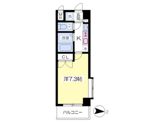 22.4平米　洋室7.3帖の１Kです！