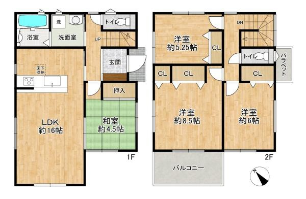 【間取り】 | 並列駐車2台可能♪