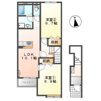 【間取り】 | ＬＥ　ＭＩＲＡＧＥ（レ　ミラージ）