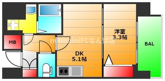 ソルテラス阿波座ウィズの間取り|現状有姿