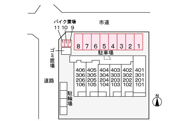 ヴァンベールＭＫの駐車場