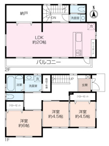 広々３LDKの間取りになっております！
２階リビングなので日当たりも良く風通りの良く過ごしやすい間取りになってます
