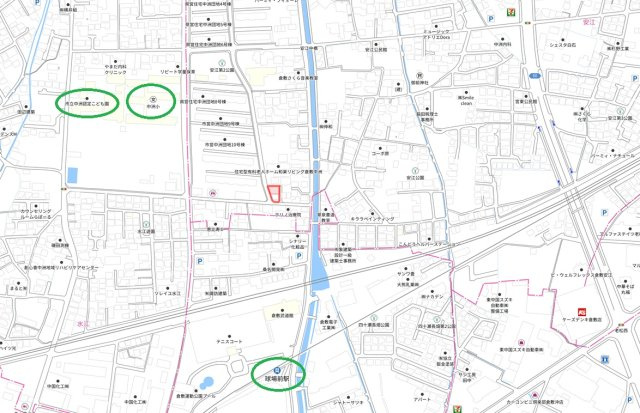 安江　小学校近くの売地の地図
