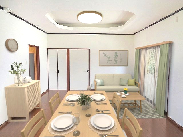 【居間・リビング】 | 飯塚市潤野戸建 | ※家具・家電はCGによるイメージ図ですので付属しません。