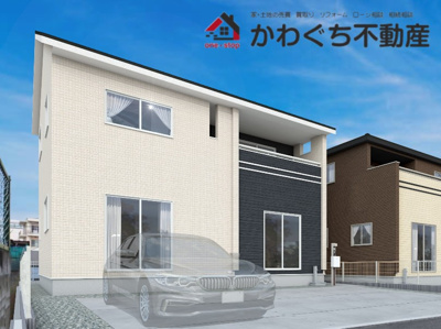 【外観パース】 | Blooming　Garden　伊達市根岸　２号棟 | ★内覧予約で新米2kg★