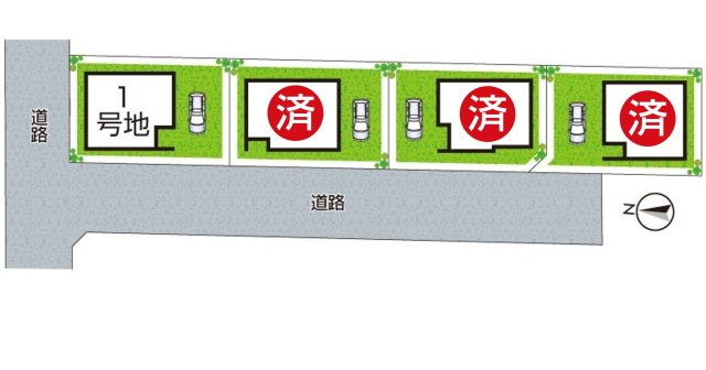現地説明会開催　亀岡市京町　第2期　新築一戸建ての区画図|全4区画