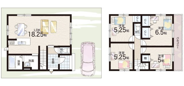 現地説明会開催　亀岡市京町　第2期　新築一戸建ての間取り|1号地