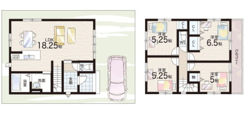 現地説明会開催　亀岡市京町　第2期　新築一戸建ての間取り|1号地