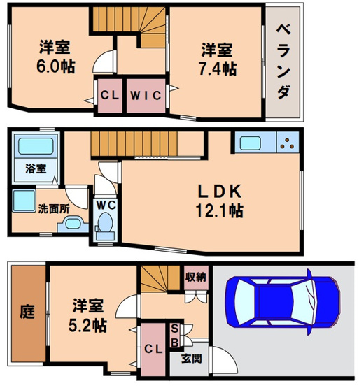【間取り】 | 大阪市阿倍野区天王寺町北　戸建賃貸