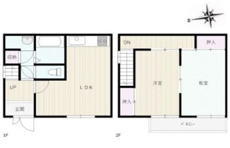 【間取り】 | リフォーム完成！尼崎市昭和南通８丁目中古テラスハウス　 | 単身様からお二人様におすすめの２LDKの間取りです♪