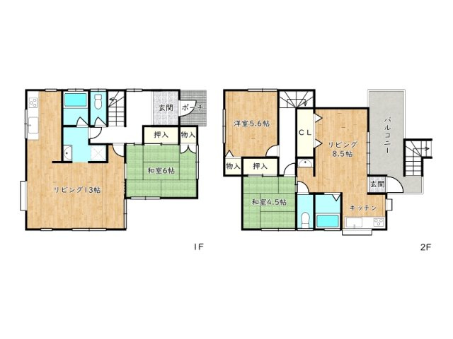 【間取り】 | 姫路市御国野町深志野／中古戸建