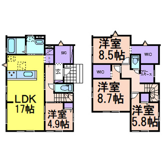 【間取り】 | 間取りです。
4LDK+S（納戸）　建築確認番号　第24UDI1W建08949号