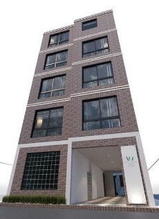 【外観パース】 | ウェルスクエアイズム荻窪 | 鉄筋コンクリート造のがっちりとした建物。
