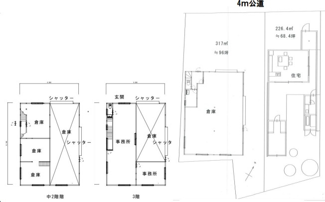 三郷市彦糸１丁目の倉庫の間取り