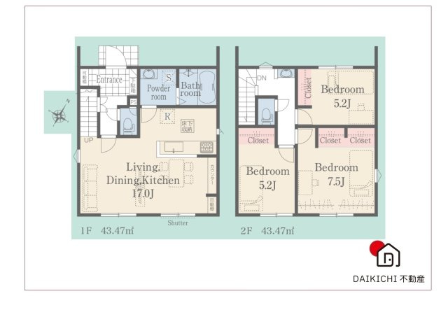 【間取り】 | 北本市西高尾23-1期　新築戸建　全4棟　9号棟