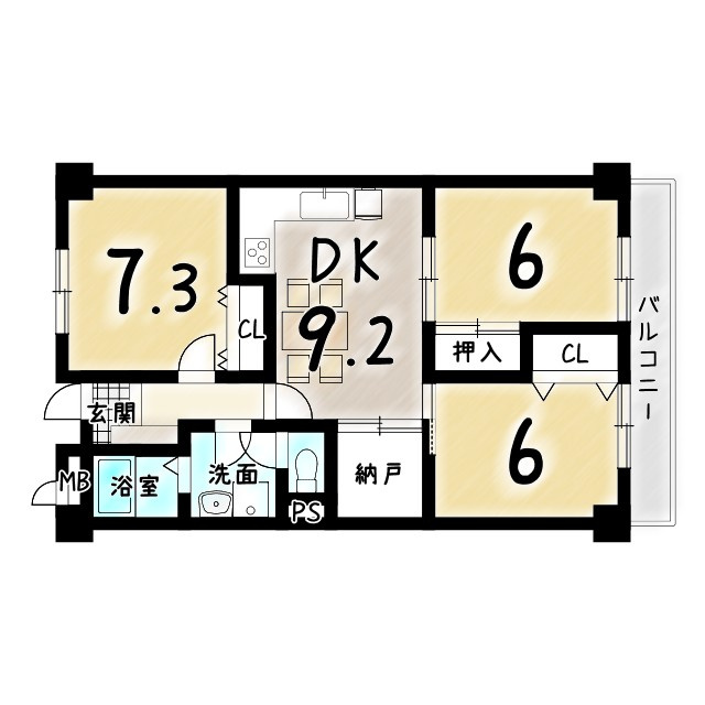 ソレイユ神足の間取り|各居室にもゆとりがあります。
全窓インプラス仕様です！
【当日ご案内可能】ご希望の物件まとめてご案内可能♪お気軽にご相談ください！