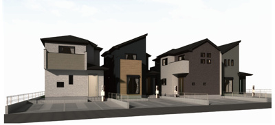 【外観パース】 | 小田原市堀之内　全７棟　新築戸建