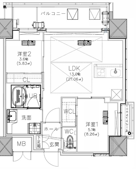【間取り】 | ノルデンタワー南森町アドバンス