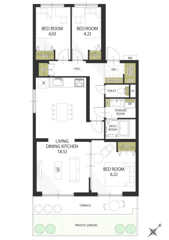 【間取り】パシフィック我孫子グリーンタウン２号棟 
