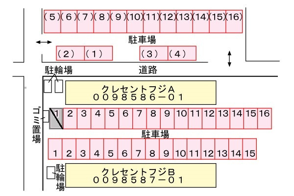 クレセントフジBの区画図