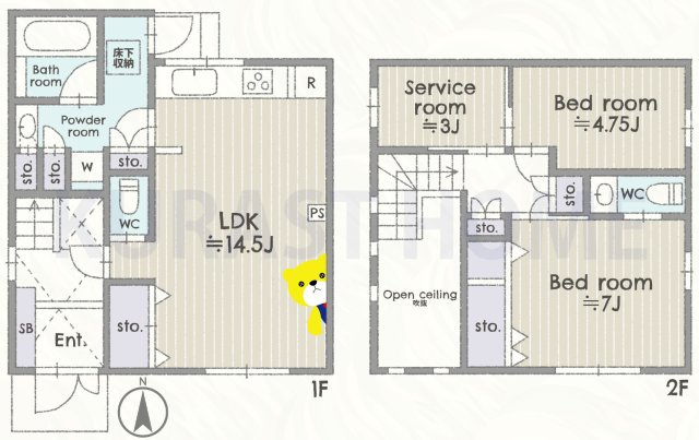 京都市西京区川島寺田町　中古戸建の間取り
