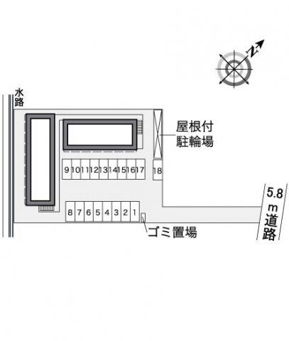 加古川市別府町別府のアパートの駐車場