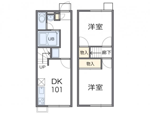 加古川市加古川町美乃利のアパートの間取り|代表的な間取のため実際の間取とは異なる場合があります