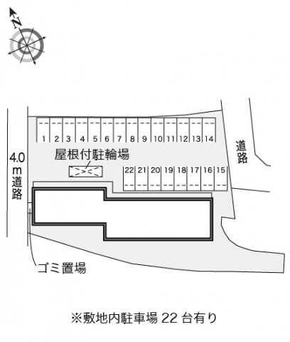 レオパレスエコハウス華園の区画図