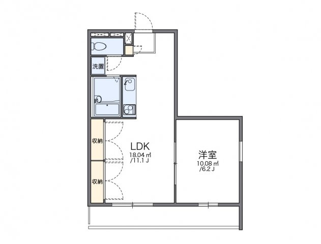 加古川市野口町北野のアパートの間取り