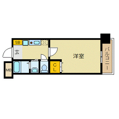 神戸市中央区磯上通３丁目の賃貸マンションの間取り