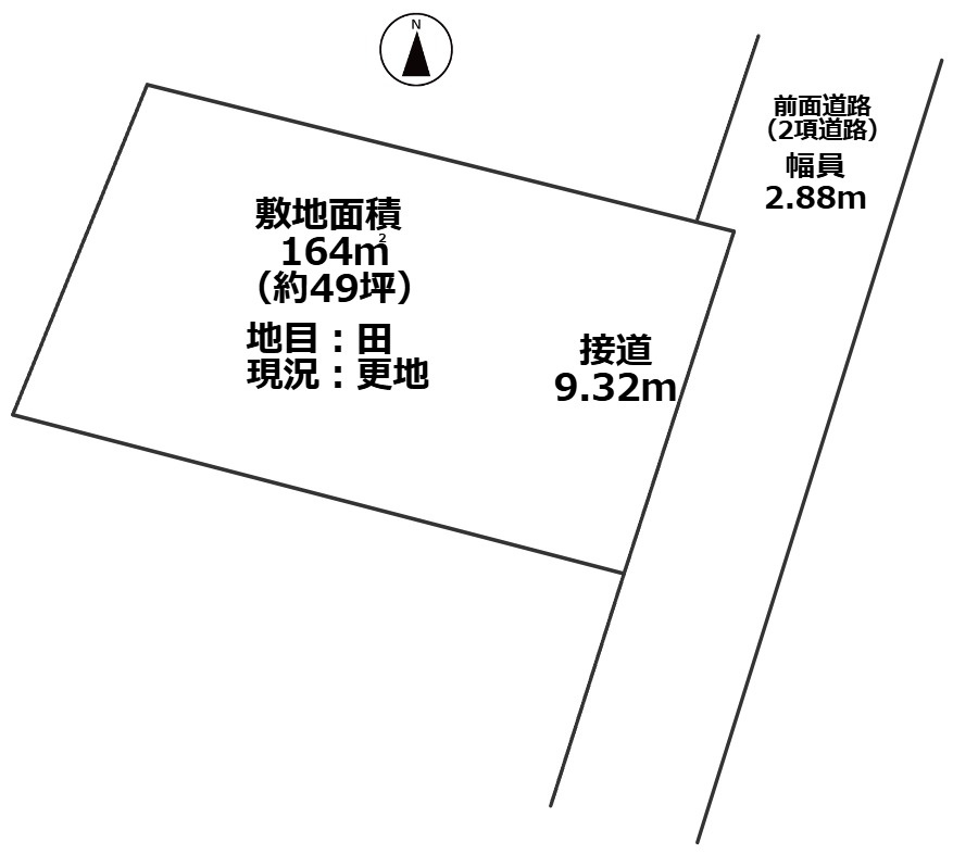 大津市真野五丁目49坪売地の土地図