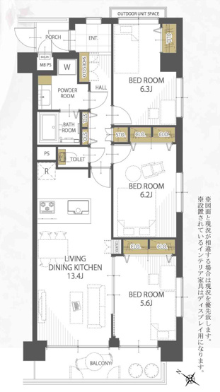 【間取り】 | エトワール高崎常盤町　2階 | 実際にご見学頂くと、周辺の生活環境やコンセントの位置、収納の広さなどがご理解頂けます。お気軽に内覧予約をしてください！