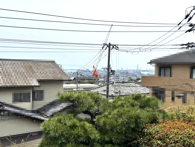 山手町土地の展望|古家があった際、２階から撮影した眺望写真です。