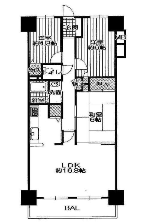 ふぁみーゆ鳳の間取り