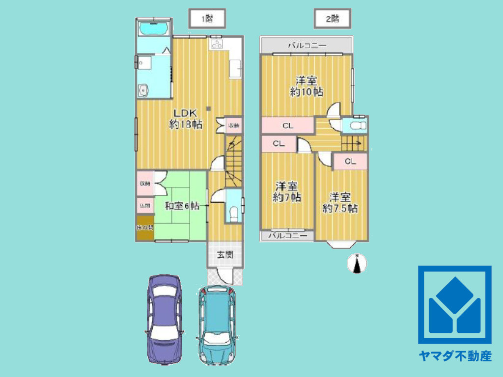 伏見区深草大亀谷万帖敷町の間取り